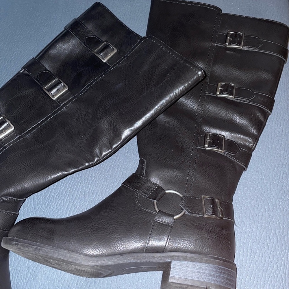 Frye and Co. Womens Cyra Stacked Heel Motorcycle Boots - Picture 3 of 8